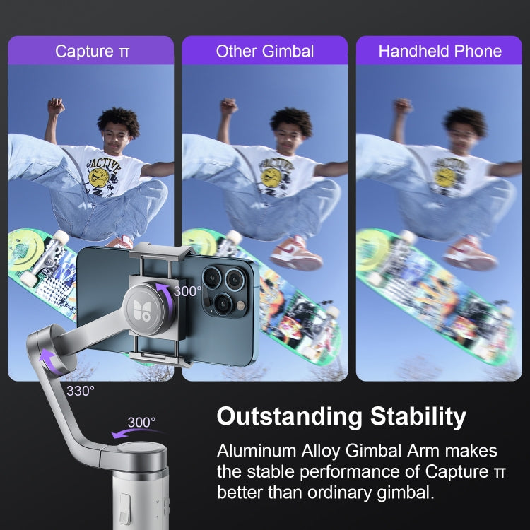 FUNSNAP Capture π Aluminum Alloy Arm 3-Axis Handheld Phone Gimbal, Capture π Basic, Capture π Combo