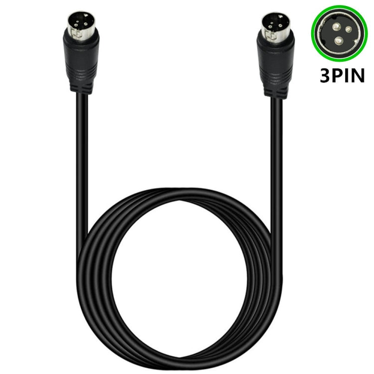 Middle DIN Male to Male 3 Pin Audio Power Signal Adapter Cable, 0.5m, 1m, 1.5m