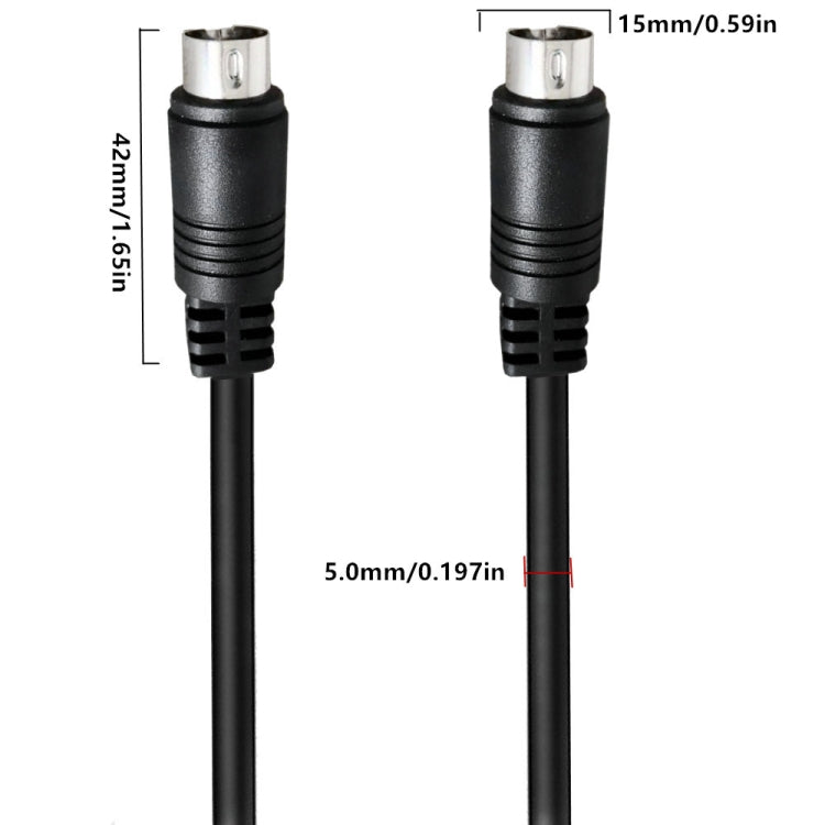 Middle DIN Male to Male 3 Pin Audio Power Signal Adapter Cable, 0.5m, 1m, 1.5m