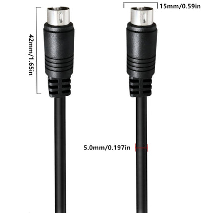 Middle DIN Male to Male 3 Pin Audio Power Signal Adapter Cable, 0.5m, 1m, 1.5m