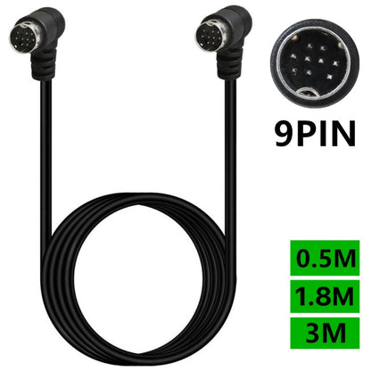 Double Curved mini DIN 9 Pin TV Audio Adapter Cable, 0.5m, 1.8m, 3m