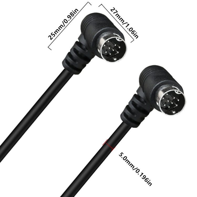 Double Curved mini DIN 9 Pin TV Audio Adapter Cable, 0.5m, 1.8m, 3m