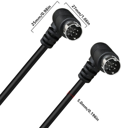 Double Curved mini DIN 9 Pin TV Audio Adapter Cable, 0.5m, 1.8m, 3m