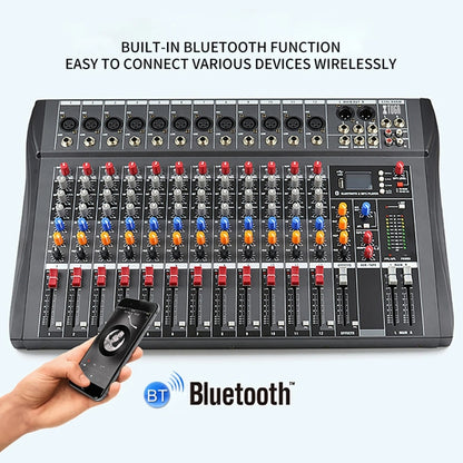 XTUGA CT120X 12-Channels Audio Mixer DJ Mixing Console with 48V Power Supply, CT120X