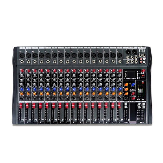 XTUGA CT160X 16-Channels Audio Mixer DJ Mixing Console with 48V Power Supply, CT160X