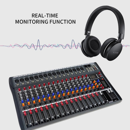XTUGA CT160X 16-Channels Audio Mixer DJ Mixing Console with 48V Power Supply, CT160X