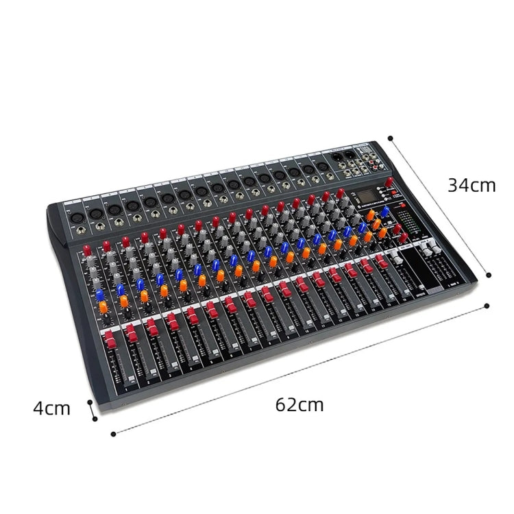 XTUGA CT160X 16-Channels Audio Mixer DJ Mixing Console with 48V Power Supply, CT160X