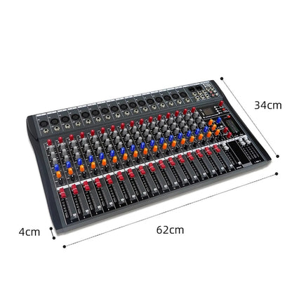 XTUGA CT160X 16-Channels Audio Mixer DJ Mixing Console with 48V Power Supply, CT160X