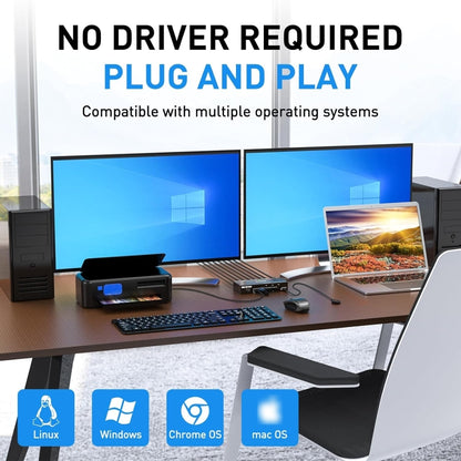 KC-KVM302AS 4K 60Hz USB3.0 / HDMI Dual Monitors KVM Switch, US Plug, UK Plug, AU Plug