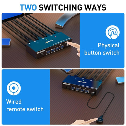 KC-KVM302AS 4K 60Hz USB3.0 / HDMI Dual Monitors KVM Switch, US Plug, UK Plug, AU Plug
