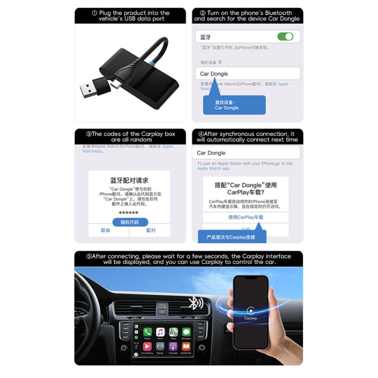 P40 CarPlay and Android Auto Car Connectivity Box Wireless Adapter