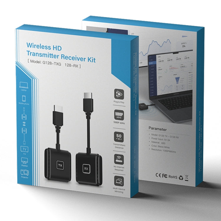 G128 1080P 60Hz Wireless HD Screen Projector Transmitter and Receiver Kit, G128