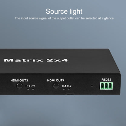 Measy MT4324 4K 30Hz 2 In 4 Out HDMI Matrix Switch Support Seamless Switching, EU Plug, US Plug, UK Plug, AU Plug