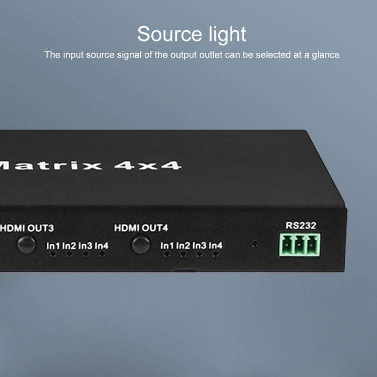 Measy MT4344 4K 30Hz 4 In 4 Out HDMI Matrix Switch Support Seamless Switching, EU Plug, US Plug, UK Plug, AU Plug