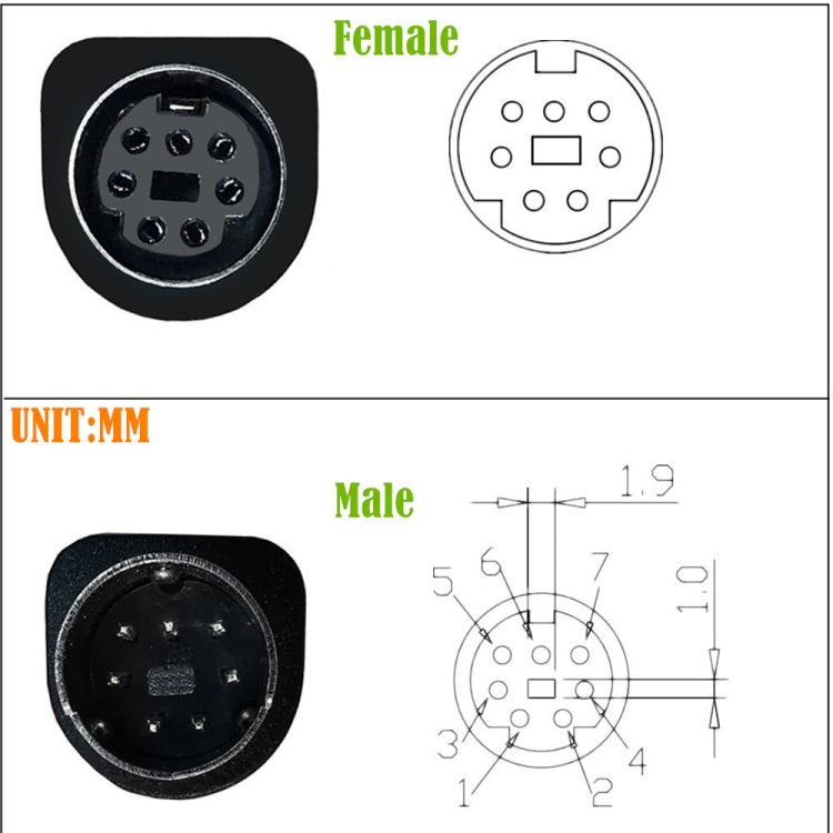 Mini DIN 7 Pin S-Video Core Audio / Video Cable, 1.8m, 3m, 0.5m