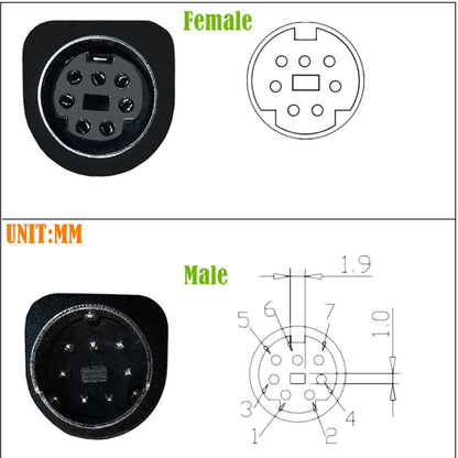 Mini DIN 7 Pin S-Video Core Audio / Video Cable, 1.8m, 3m, 0.5m