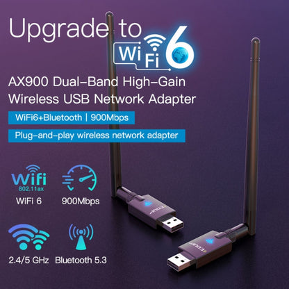 EDUP EP-AX900 900Mbps WiFi 6 Bluetooth 5.3 Dual-Band USB Wireless WiFi Adapter, EP-AX900