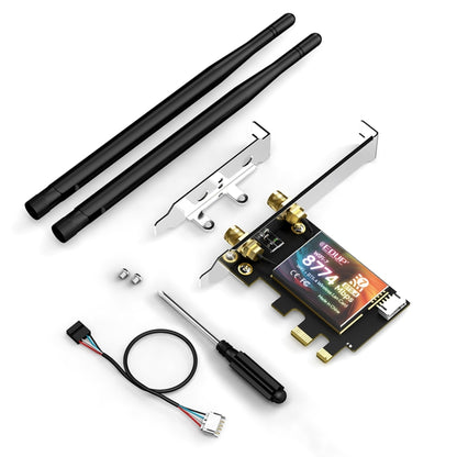 EDUP EP-BE9715 8774Mbps WiFi 7 Bluetooth 5.4 Tri-Band PCI-E WiFi Adapter Wireless Network Card, EP-BE9715