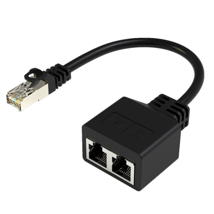 RJ45 CAT6 / CAT5 8 Pin Ethernet Cable Splitter 2 in 1 Network Extension Adapter, 1pc