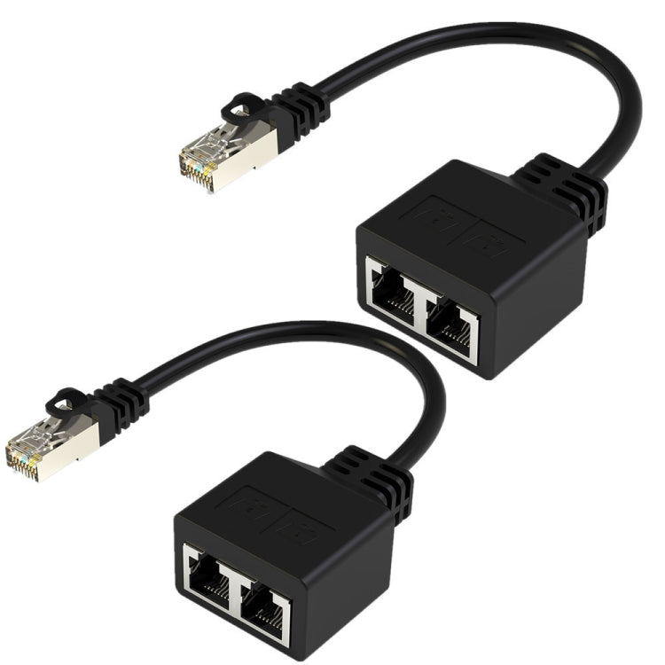 Pair RJ45 CAT6 / CAT5 8 Pin Ethernet Cable Splitter 2 in 1 Network Extension Adapter, Pair