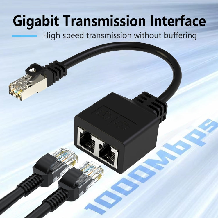 Pair RJ45 CAT6 / CAT5 8 Pin Ethernet Cable Splitter 2 in 1 Network Extension Adapter, Pair