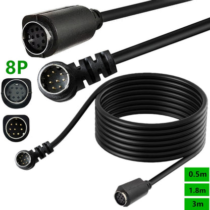 Curved mini DIN 8 Pin TV Audio Adapter Cable S-Video TV Box Cable, 0.5m, 1.8m, 3m