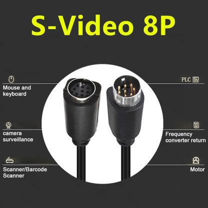 90 Degree mini DIN 8 Pin TV Audio Adapter Cable S-Video TV Box Cable, 0.5m, 1.8m, 3m