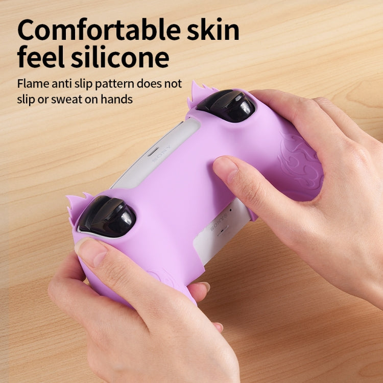 Flame Silicone Gamepad Protective Case, For Sony PS5