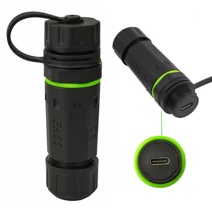 10Gpbs IP68 Waterproof Single Port Type-C Female to Female Straight Coupler Adapter With Protective Cover, Single Port Type-C Coupler With Protective Cover