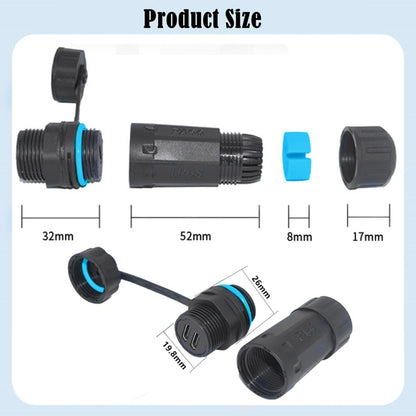 10Gpbs IP68 Waterproof Dual Ports Type-C Female to Female Straight Coupler Adapter With Protective Cover, Dual Ports Type-C Coupler With Protective Cover