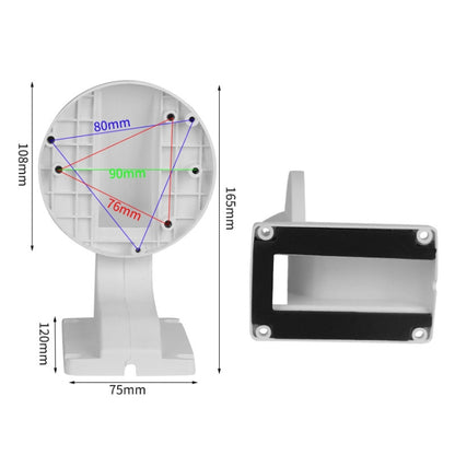 5pcs Universal Plastic Surveillance Camera Hemisphere Wall Mount Bracket, 1258S, 1258B, 1258