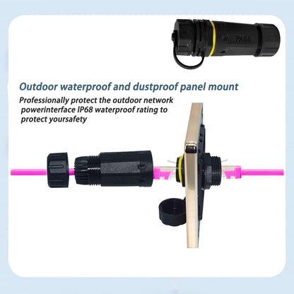 Single Port Straight Cat7 RJ45 Shielded Pure Copper Ethernet Coupler Waterproof LAN Connector, RJ45 Waterproof Coupler  With Protective Cover