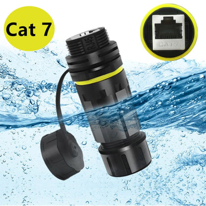 Single Port Straight Cat7 RJ45 Shielded Pure Copper Ethernet Coupler Waterproof LAN Connector, RJ45 Waterproof Coupler  With Protective Cover