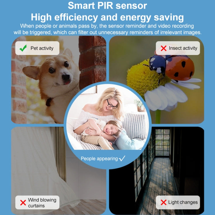 3MP Home Outdoor HD Wireless Surveillance Camera, WiFi Version+9000mAh Battery, WiFi Version+5200mAh Battery+Onecam APP, WiFi Version+5200mAh Battery+Tuya APP