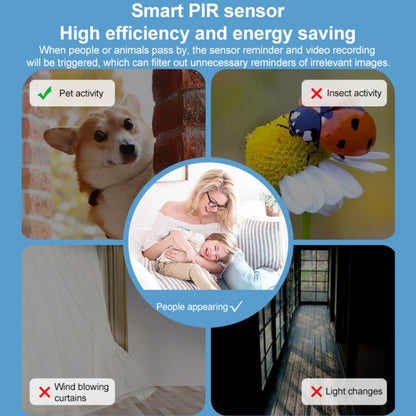 3MP Home Outdoor HD Wireless Surveillance Camera, WiFi Version+9000mAh Battery, WiFi Version+5200mAh Battery+Onecam APP, WiFi Version+5200mAh Battery+Tuya APP