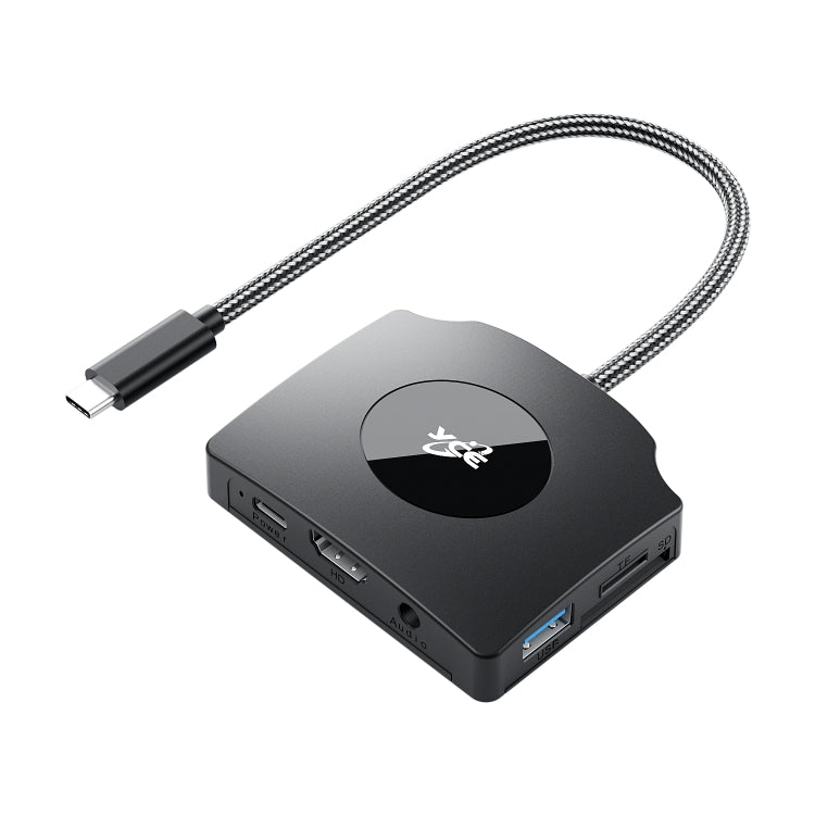 YCE-Z70A Type-C to PD 3.0, USB 3.0x2 + SD/TF, 3.5mm and HD1.4 Docking Station Video Capture Card