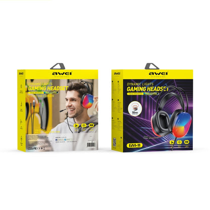 awei GM-11 Luminous Wired Headphones, Cable Length: 2m