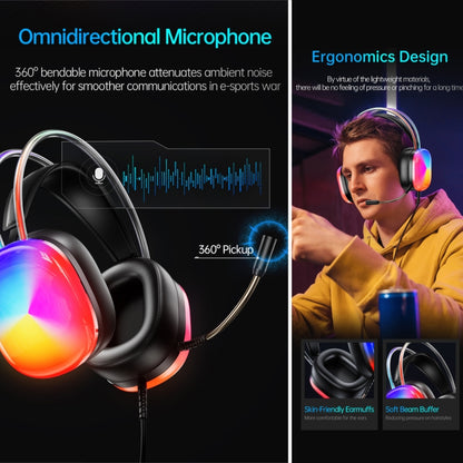 awei GM-11 Pro Luminous Wired Headphones, Cable Length: 2m