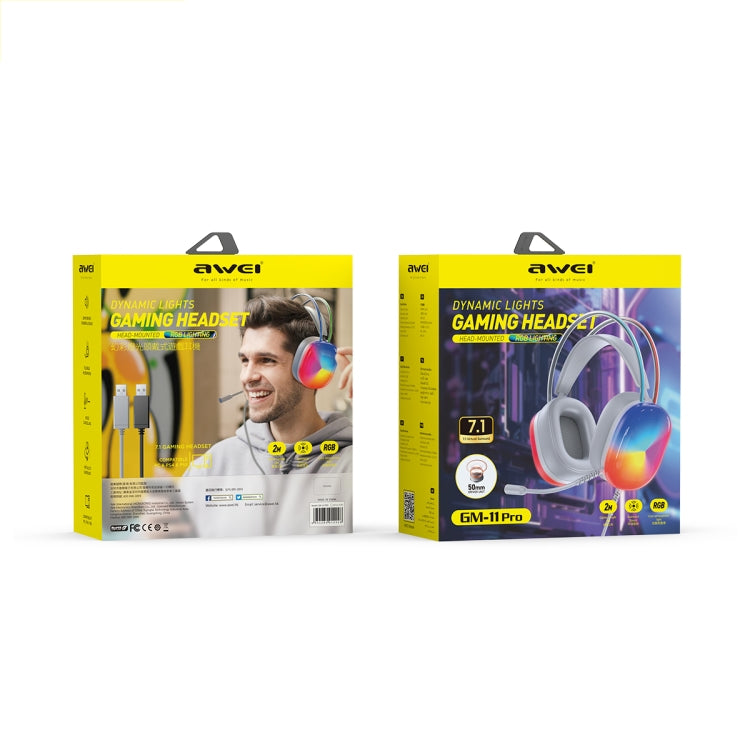 awei GM-11 Pro Luminous Wired Headphones, Cable Length: 2m