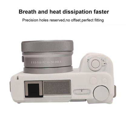 Litchi Texture Soft Silicone Protective Case, For Sony ZV-E10 II / ZV-E10M2