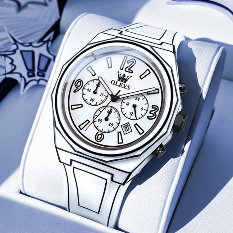 OLEVS 5622 Men Comic Style Multifunctional Luminous Quartz Watch