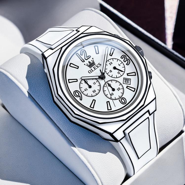 OLEVS 5622 Men Comic Style Multifunctional Luminous Quartz Watch