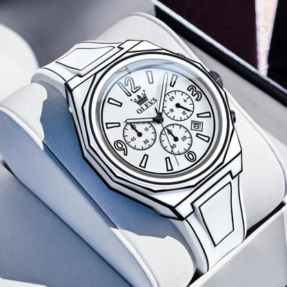 OLEVS 5622 Men Comic Style Multifunctional Luminous Quartz Watch