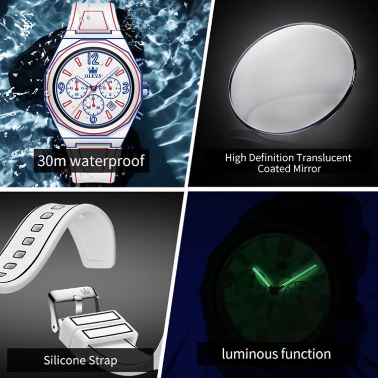 OLEVS 5622 Men Comic Style Multifunctional Luminous Quartz Watch