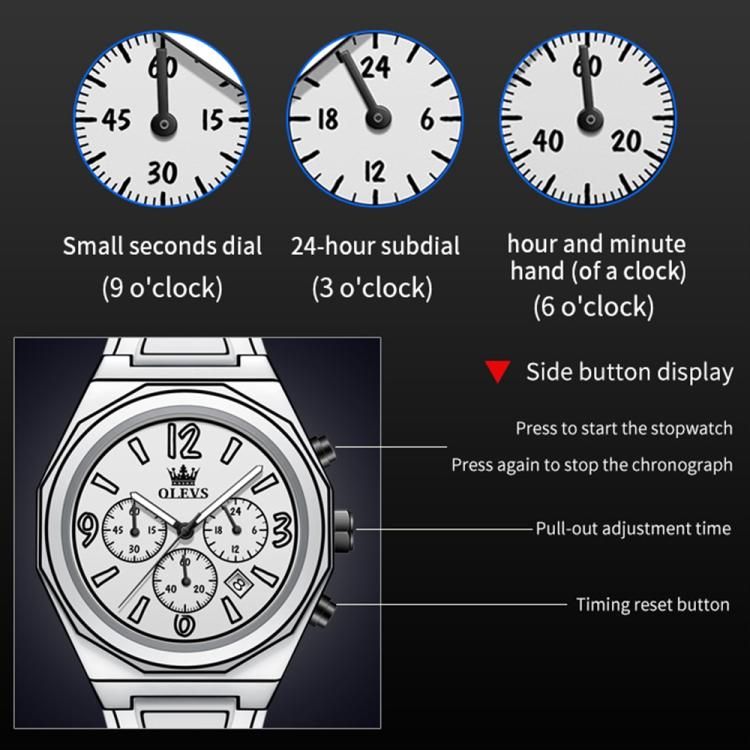 OLEVS 5622 Men Comic Style Multifunctional Luminous Quartz Watch