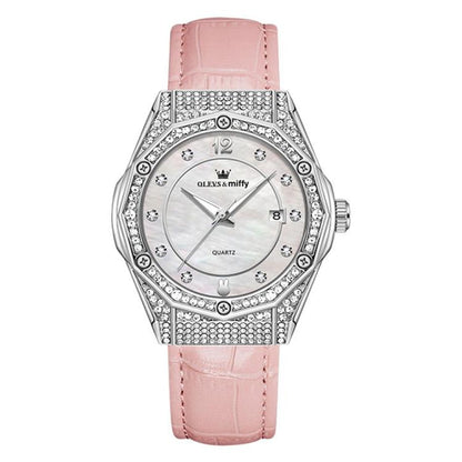 OLEVS 1003 Women Fashion Diamond-encrusted Waterproof Quartz Watch with Date