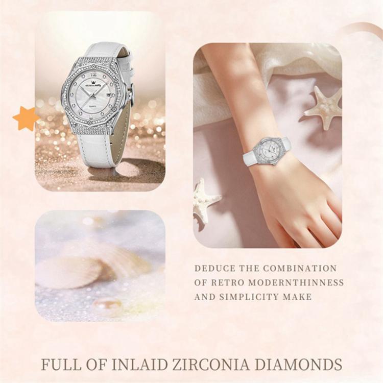 OLEVS 1003 Women Fashion Diamond-encrusted Waterproof Quartz Watch with Date