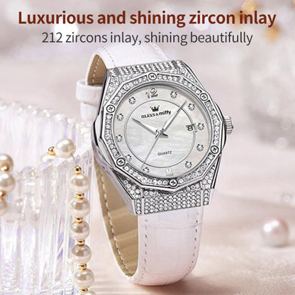 OLEVS 1003 Women Fashion Diamond-encrusted Waterproof Quartz Watch with Date