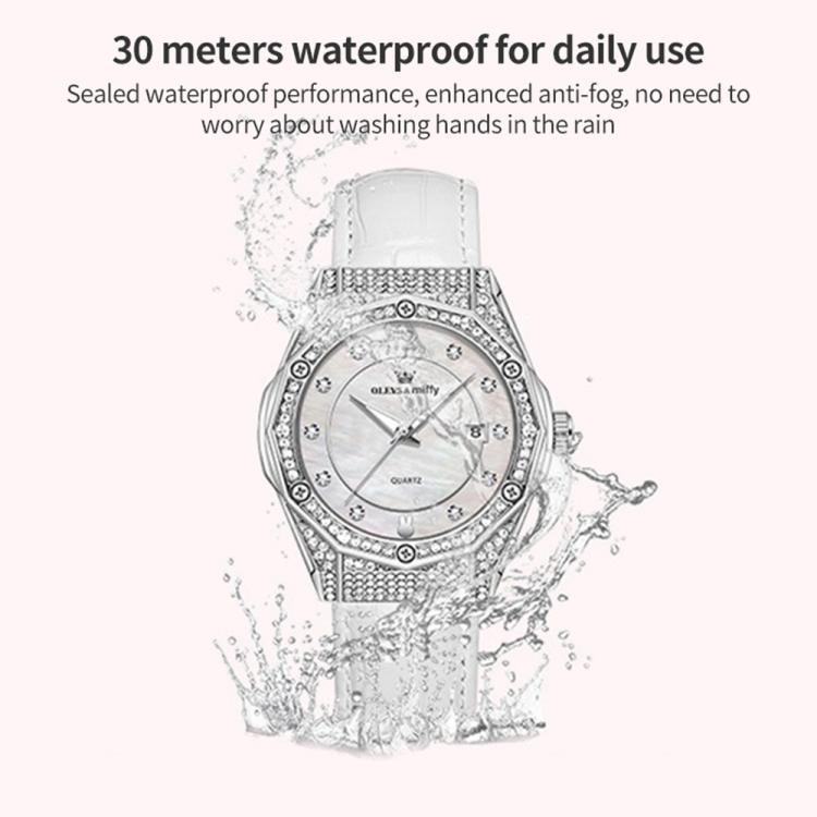OLEVS 1003 Women Fashion Diamond-encrusted Waterproof Quartz Watch with Date