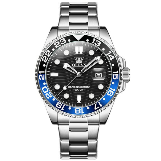 OLEVS 3610 Men Steel Strap Luminous Waterproof Quartz Watch